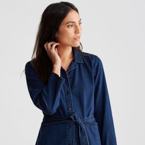 Eileen Fisher Tencel & Organic Cotton Denim Belted Shirtdress